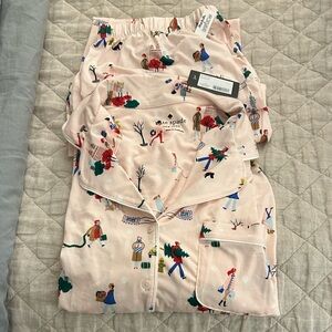 Kate Spade blush Holiday Print Pajama Set